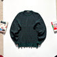 AW82 Grey / Green Striped Knit Sweater / Jumper (~M~)