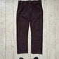 2000s Burgundy / Wine Red Tonal Jacquard Striped Pants  (34~37)