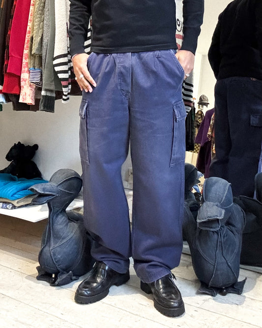 90s Washed Navy Darted Cargo Pants (29~31)