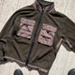 Nylon Cargo Panelled Olive Brown Fleece (~L~)