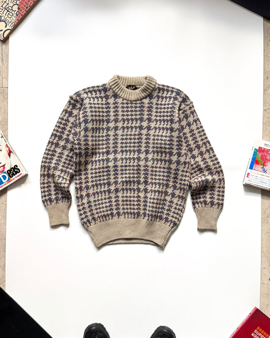 80s Separates Knitwear Multi- Tone Pattern Knit Jumper (~S~)