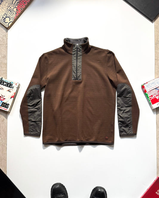 2000s Brown Panelled Quarter Zip Pullover (~ M~)
