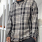 Grey / Black Check Longsleeve Henley Top (~L~)
