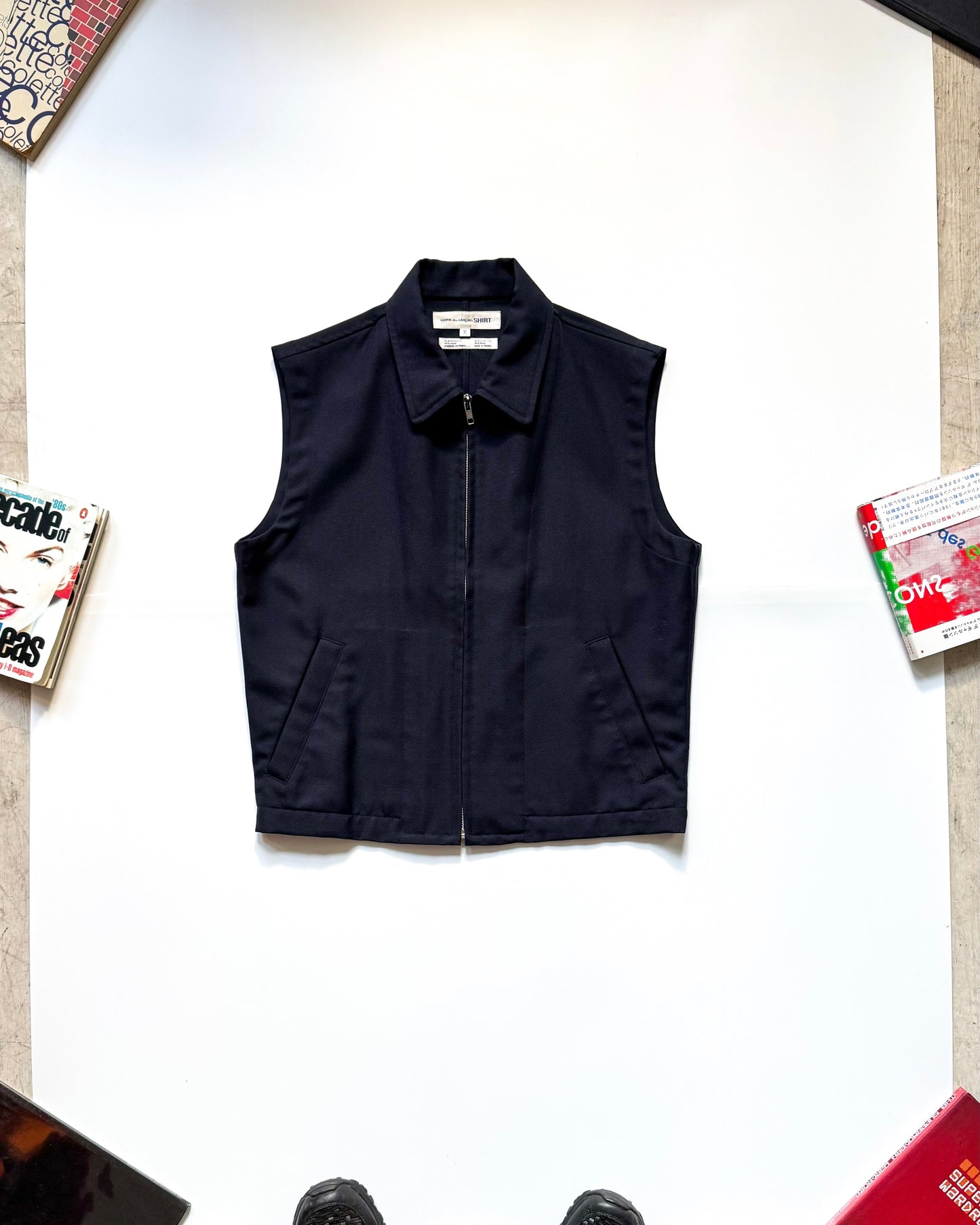 90s Navy Boxy Vest (~M~)