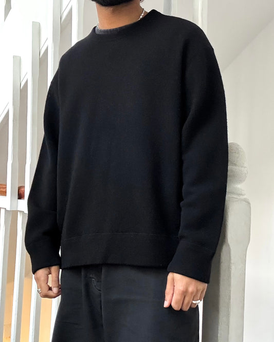90s Black Boxy Jumper (M~L)