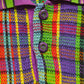 Vibrant Plaid Knit Polo (~M~)