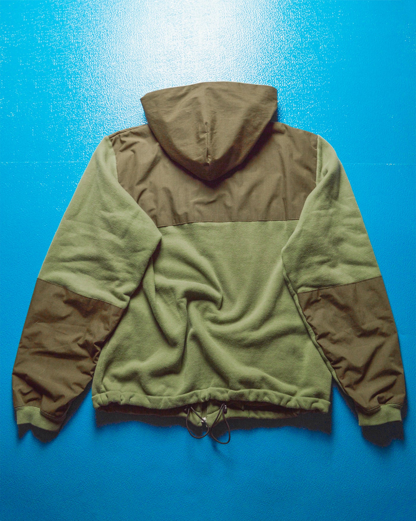 Panelled Cotton Green  Brown Zip Up Hoody (~M~)