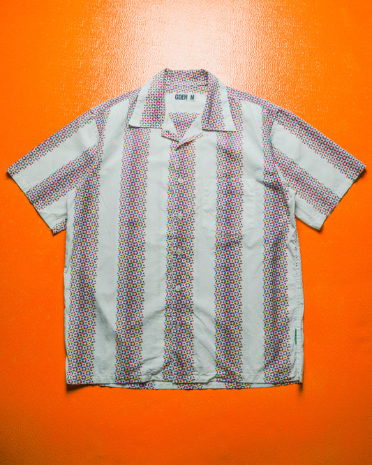 Early 2000s Striped Polka / Halftone / Bokeh Effect Shirt  (~L~)