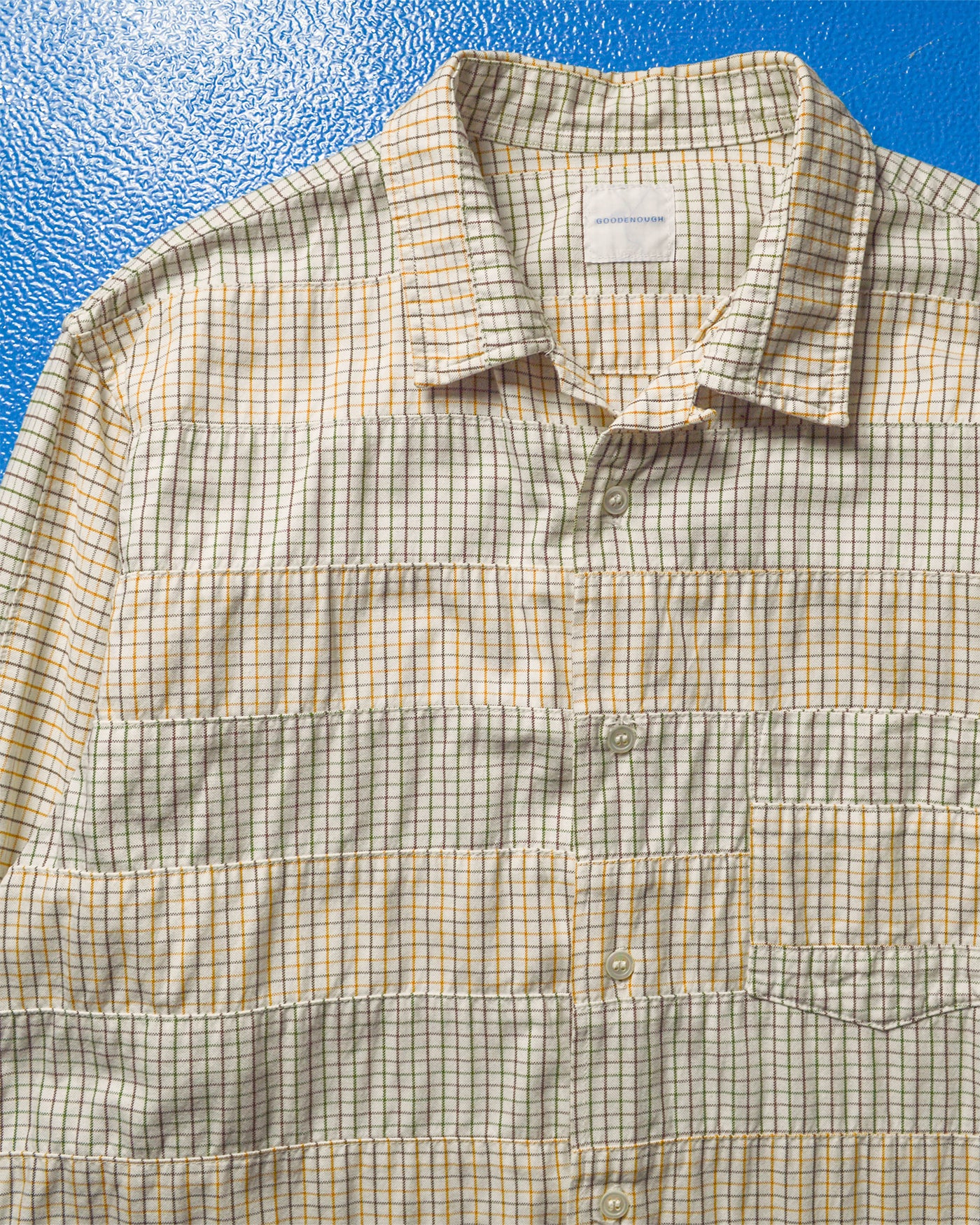 90s Patchwork Check Longsleeve Shirt (~M~)