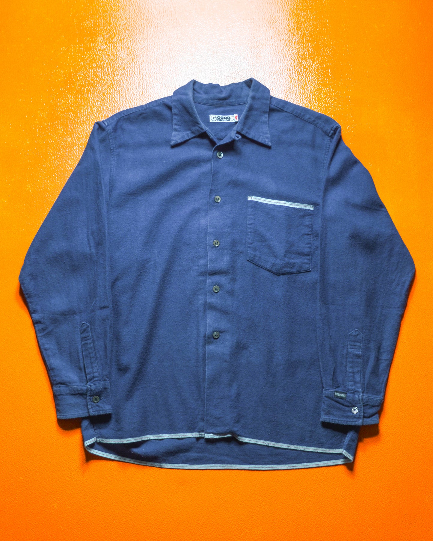 90s Selvedge Style Trim Longsleeve Shirt (~M~)