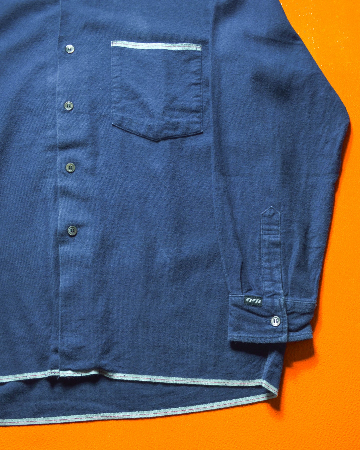 90s Selvedge Style Trim Longsleeve Shirt (~M~)