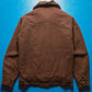 2003 Fine Cord "Storm Rider" Arabic Patch Brown Fleece Lined Trucker Jacket (~M~)