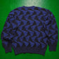 A/W 1992 Blue Black Wavy Cone Knit Jumper (~L~)