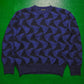 A/W 1992 Blue Black Wavy Cone Knit Jumper (~L~)