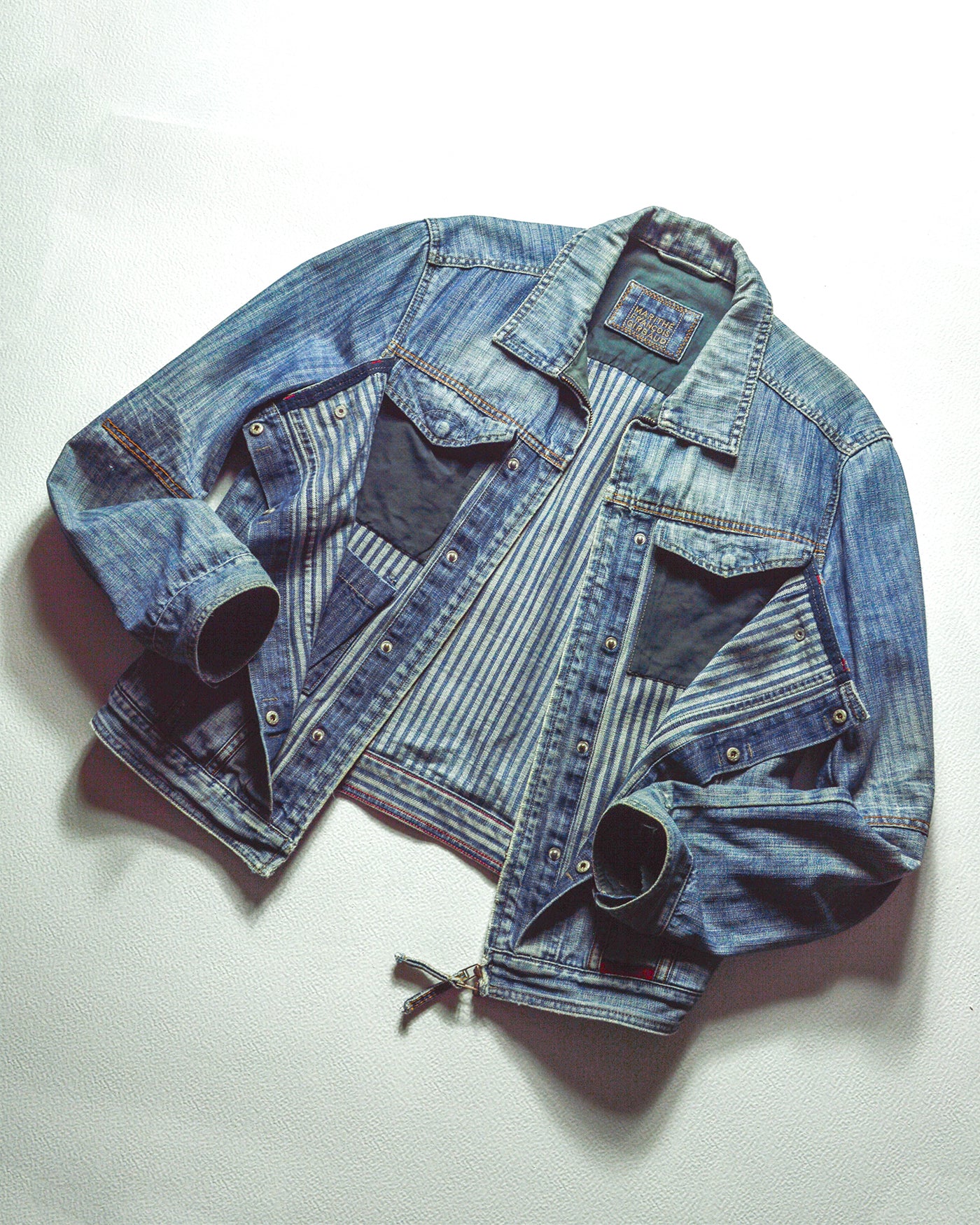 Marithe Francois Girbaud  M+FG Butterfly Striped Denim Jacket (~M~)