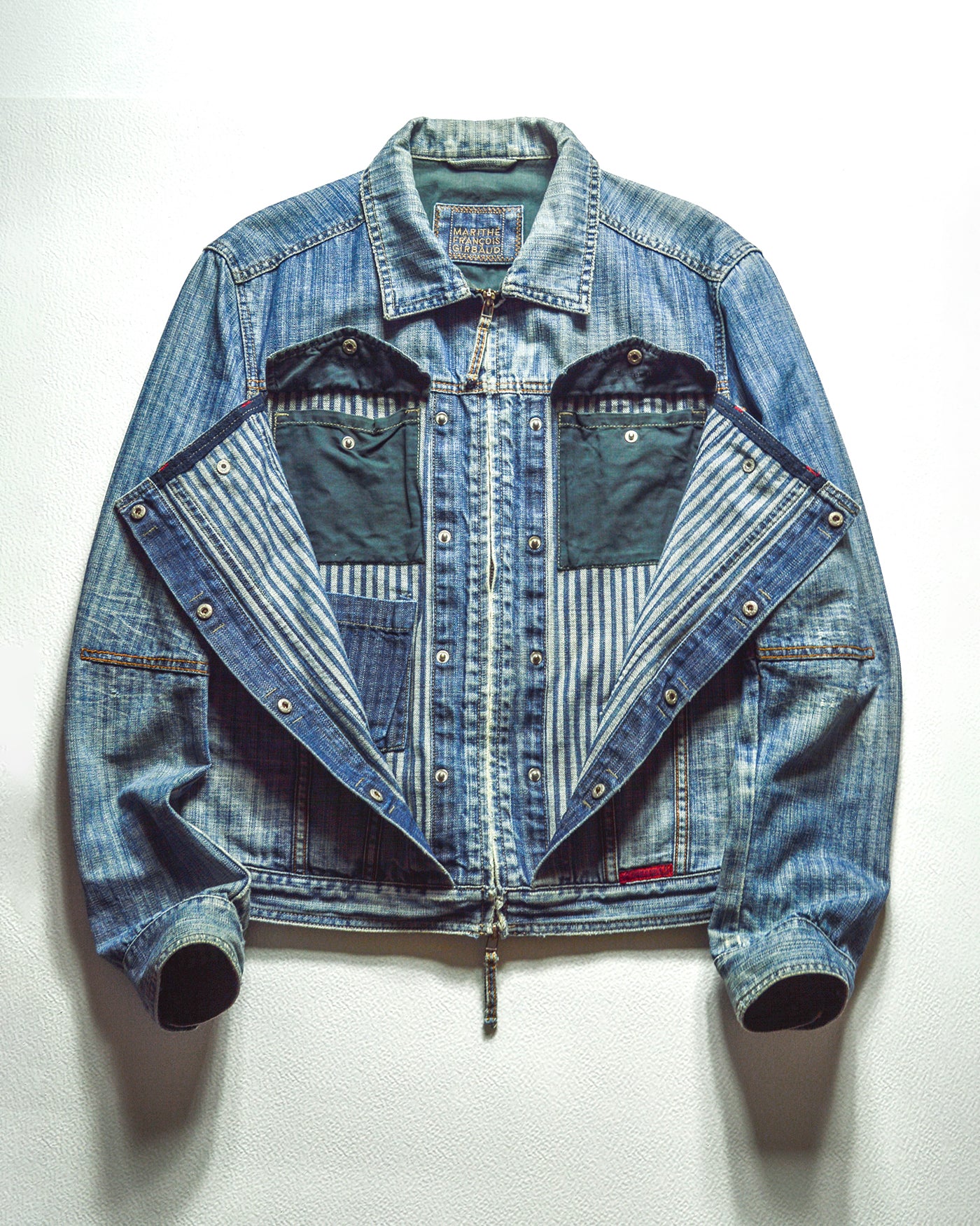 Marithe Francois Girbaud  M+FG Butterfly Striped Denim Jacket (~M~)
