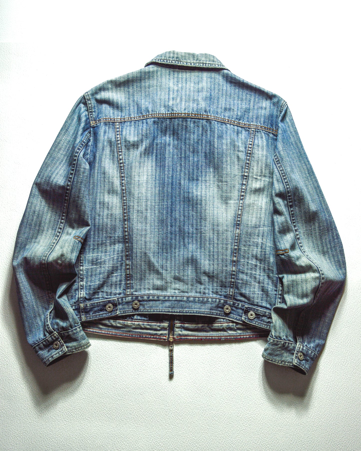 Marithe Francois Girbaud  M+FG Butterfly Striped Denim Jacket (~M~)