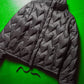 Black Zig Zag Panel 2 in 1 Detachable Sleeve Puffer Jacket (~S~)