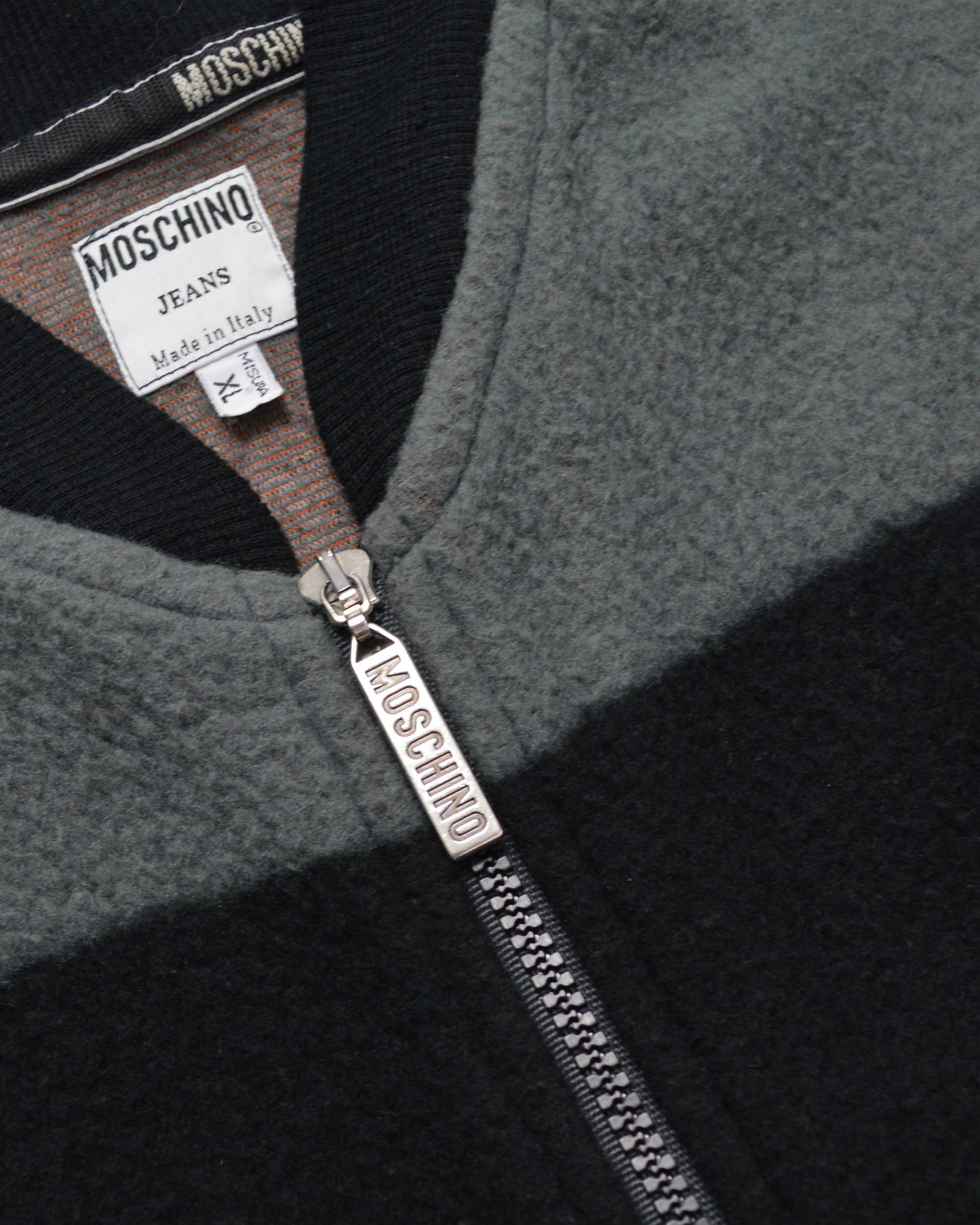Late 90s Paint Stripe Style Fleece Zip Up Vest (XL)