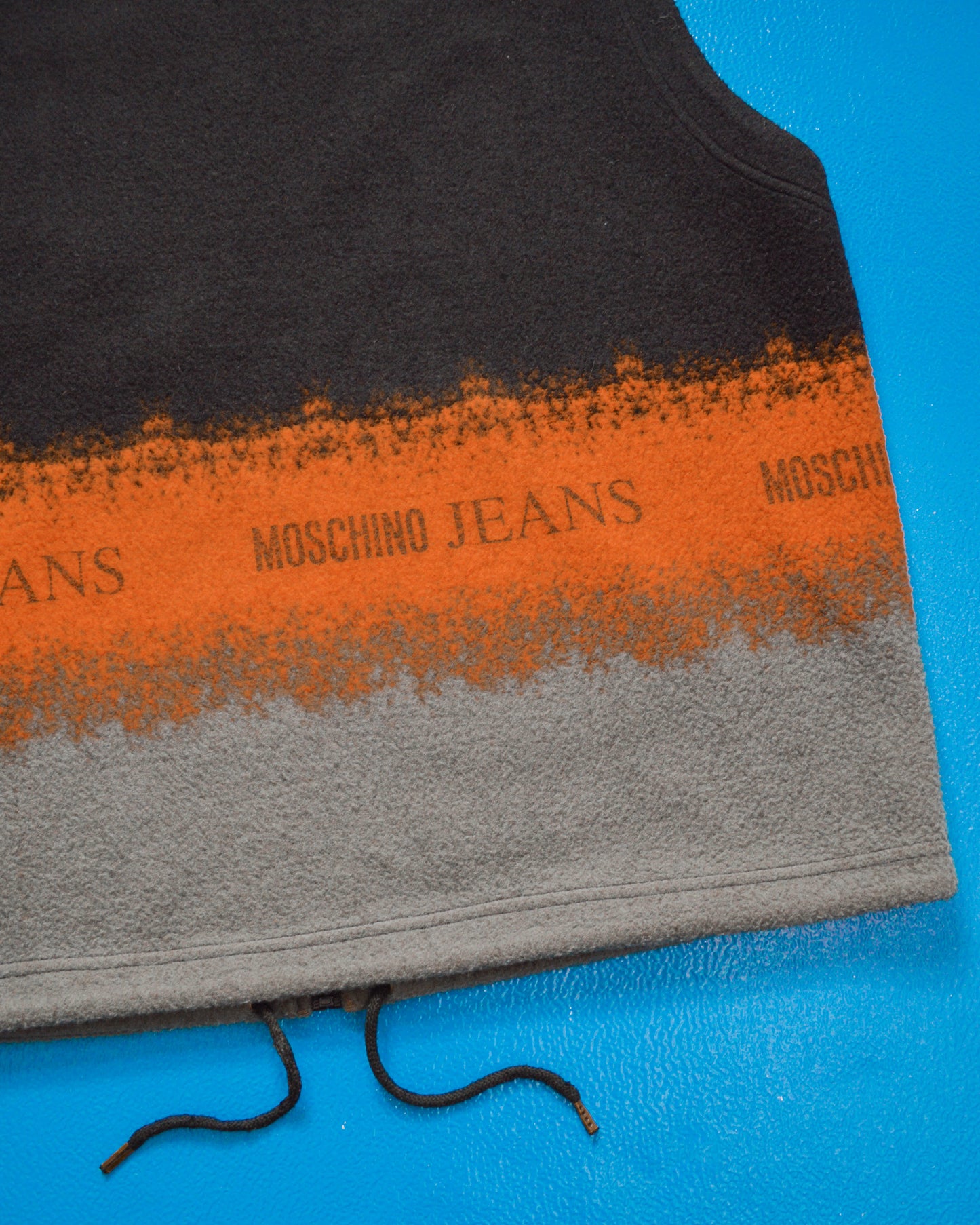 Late 90s Paint Stripe Style Fleece Zip Up Vest (XL)