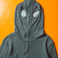 Mid 2000s Grey Full Zip Up Eye Cut-out / Gimp Thermal Lined Lightweight Hoody (~S~)