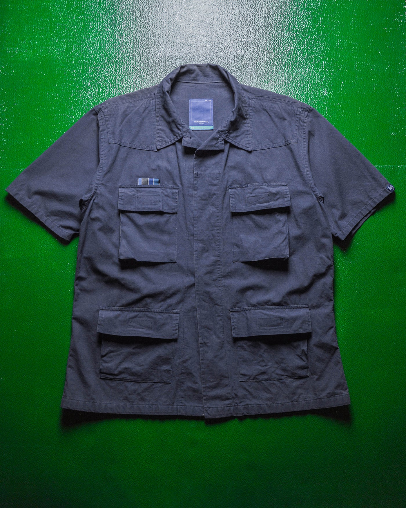 1999 Boxy Navy Ripstop Cargo Shirt (~L~)