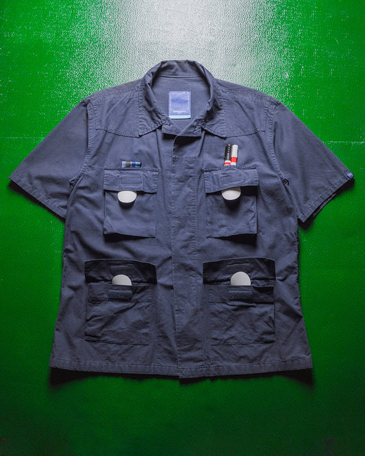 1999 Boxy Navy Ripstop Cargo Shirt (~L~)