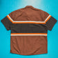 Early 2000s Brown / Orange Strip Panelled Boxy Shirt (M)