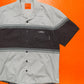 Early 2000s Greyscale Strip Panelled Boxy Shirt (M)