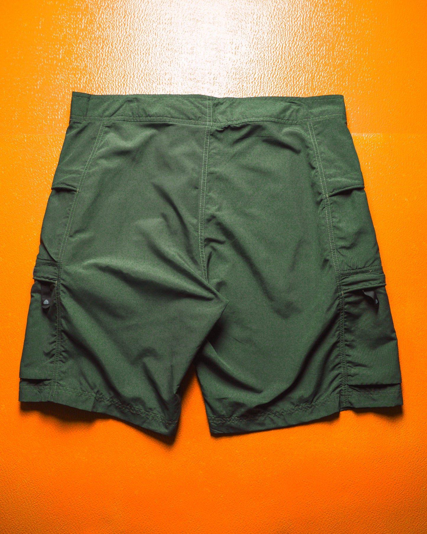Spring 2001 Green Nylon 4 Pocket Cargo  Shorts (38)