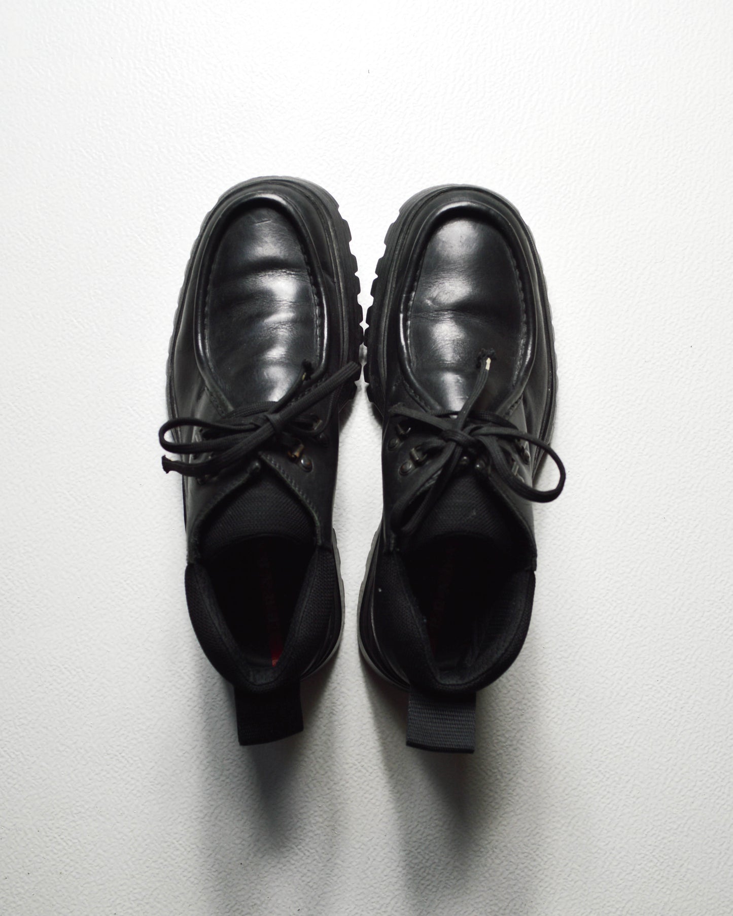 Vintage Black Leather Low Hiking Boots  Shoes (10)