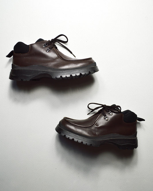 Vintage Brown Leather Low Hiking Boots  Shoes (11)