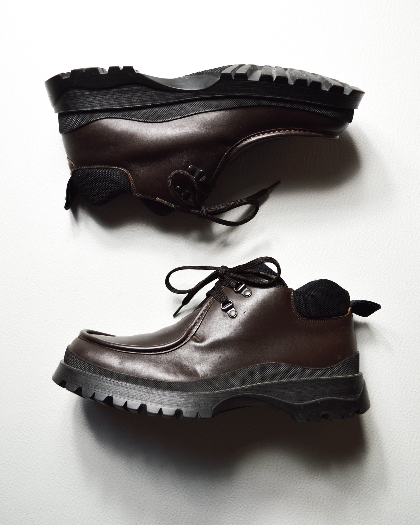 Vintage Brown Leather Low Hiking Boots  Shoes (11)
