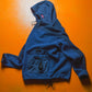 2000s Panelled Blue Navy Fleece Zip Up Hoody(~M~)