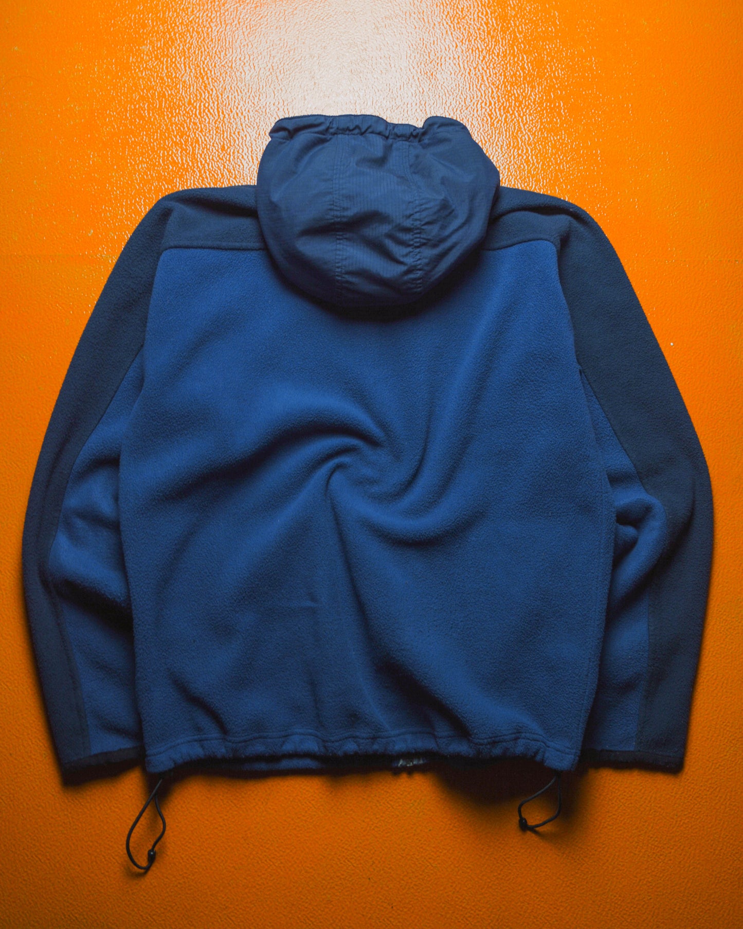 2000s Panelled Blue Navy Fleece Zip Up Hoody(~M~)