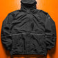 Late 90s Black Ripstop Embroidered Sleeve Logo Windbreaker Jacket (M~L)