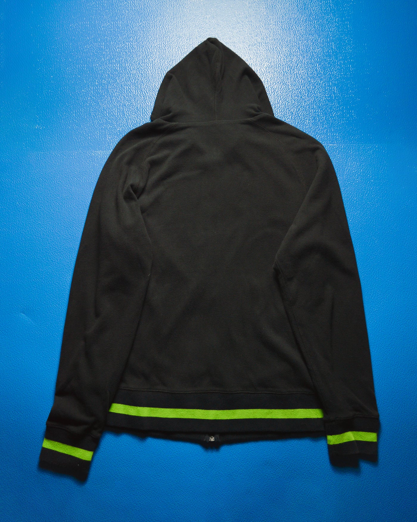 Black Green Waffle Thermal Hoody (~M~)