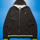 Black Green Waffle Thermal Hoody (~M~)