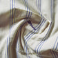 Cream Blue Striped Textured Embroidered Logo Short Sleeve Summer Shirt (XL~XXl)