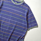 Early 2000s Pique Cotton Ribbed Striped Scooter  Moped Symbol Purple T-shirt (~L~)
