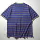 Early 2000s Pique Cotton Ribbed Striped Scooter  Moped Symbol Purple T-shirt (~L~)
