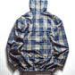 Early 2000s Plaid Mesh Lined Grey Blue Orange Windbreaker Jacket (L)