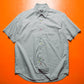Grey Crazy Snap Button Short Sleeve Shirt (M)