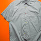 Grey Crazy Snap Button Short Sleeve Shirt (M)