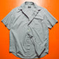 Grey Crazy Snap Button Short Sleeve Shirt (M)