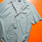 Grey Crazy Snap Button Short Sleeve Shirt (M)