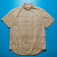 Logo Check Beige Short Sleeve Shirt (M)