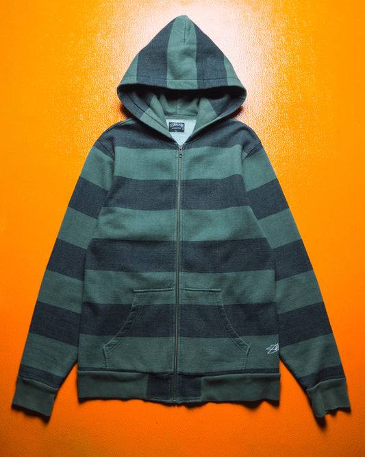 Mid 2000s Green Grey Side Logo Zip Up Hoody (M~L)