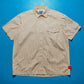 Orange Gingham MA-1 Pocket Cargo Short Sleeve Shirt (~M~)