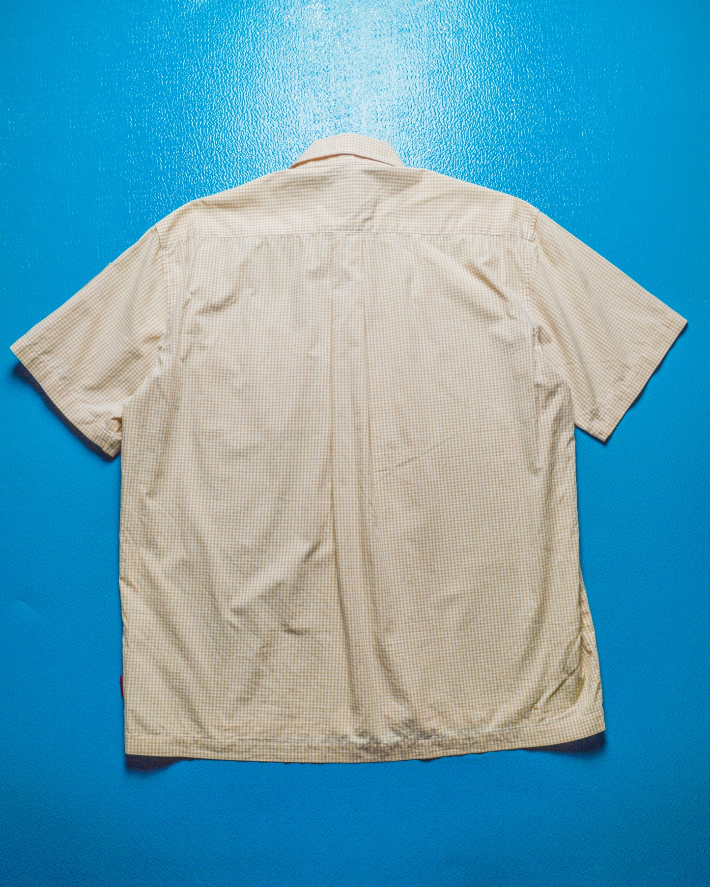 Orange Gingham MA-1 Pocket Cargo Short Sleeve Shirt (~M~)